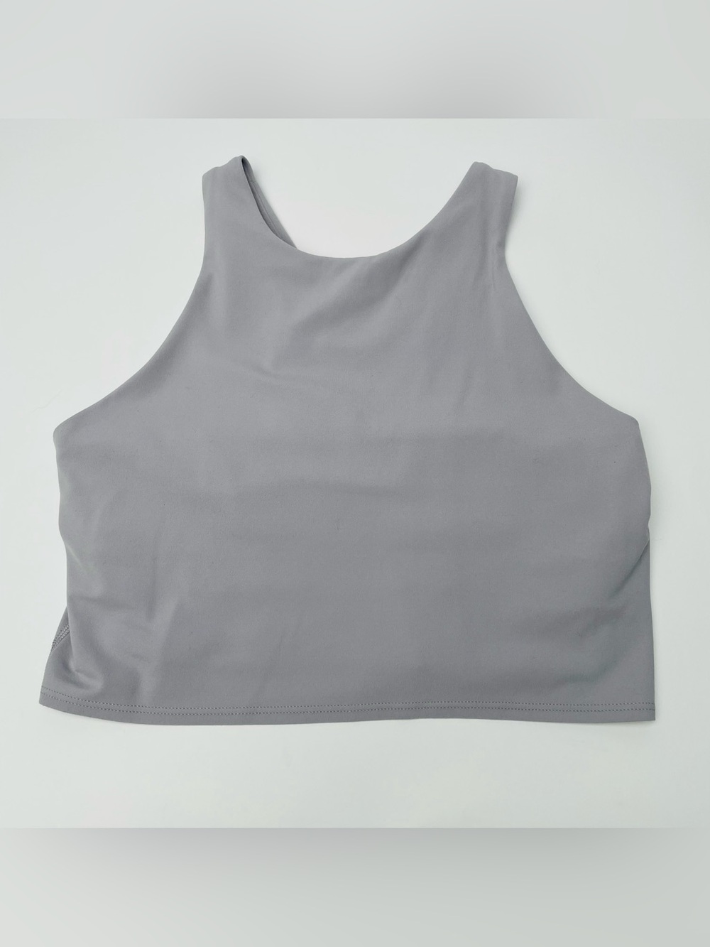 Athleta Light Gray Cropped Lined Sports Athletic Tank Top Racerback | Small